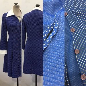 Vintage Collared Polk a dot dress